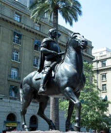 Pedro de Valdivia in the Plaza de Armas